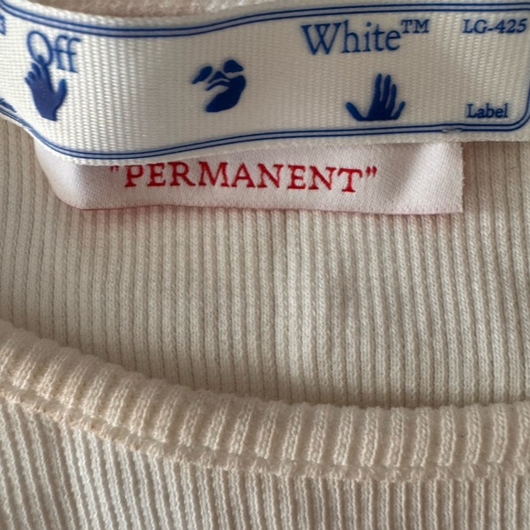 Off White Stamp Ribbed Rowing  Cropped Top - Picture 2 of 9